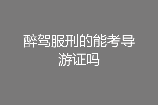 醉驾服刑的能考导游证吗
