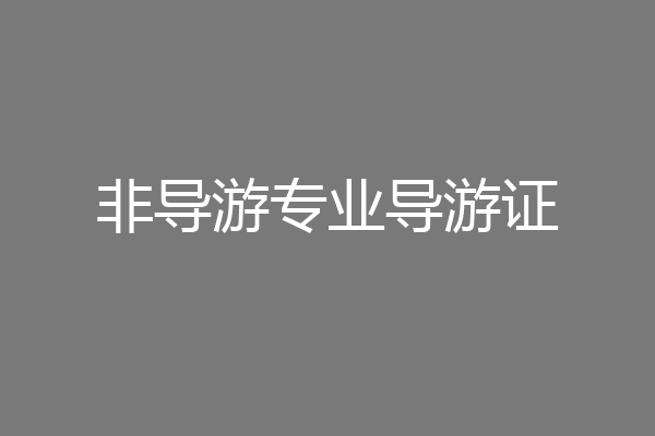 非导游专业导游证