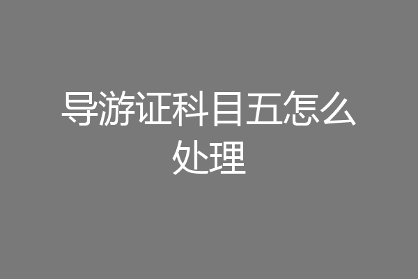 导游证科目五怎么处理