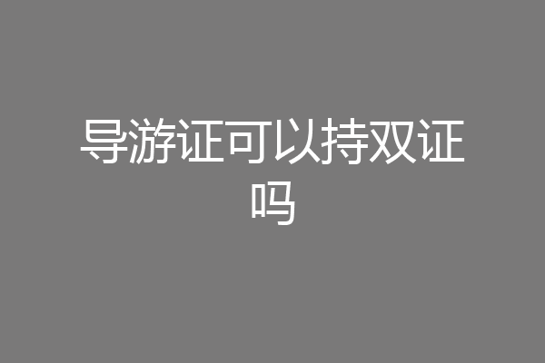 导游证可以持双证吗