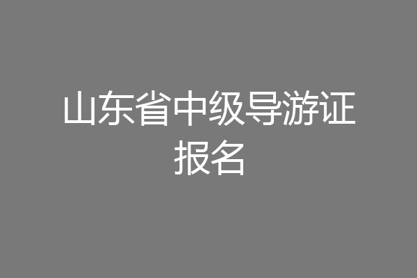 山东省中级导游证报名
