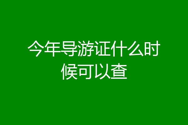 今年导游证什么时候可以查