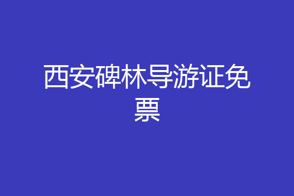 西安碑林导游证免票