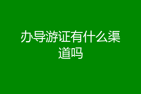 办导游证有什么渠道吗