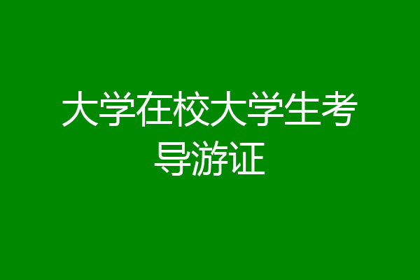 大学在校大学生考导游证