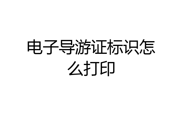 电子导游证标识怎么打印
