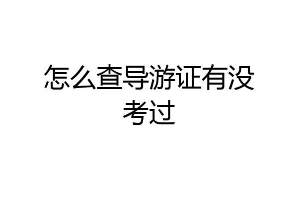 怎么查导游证有没考过
