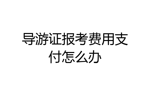导游证报考费用支付怎么办