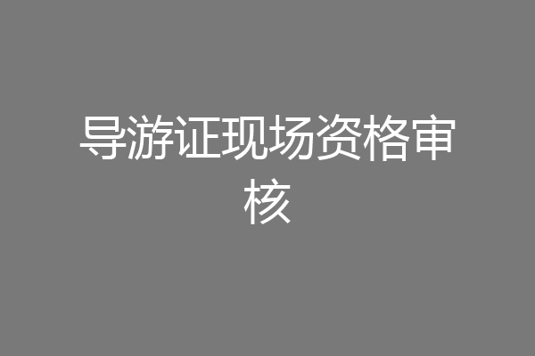 导游证现场资格审核