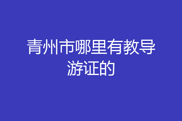 青州市哪里有教导游证的