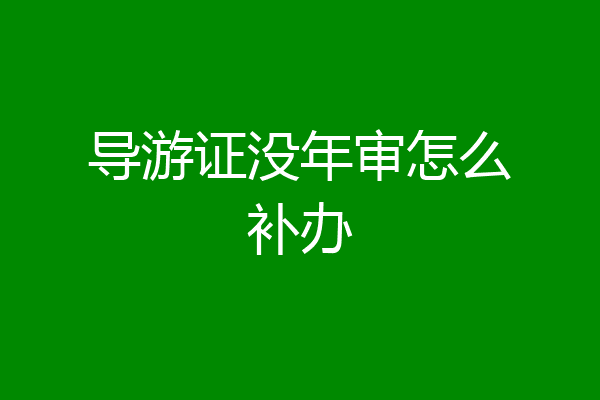 导游证没年审怎么补办
