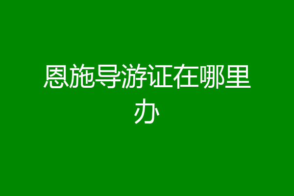 恩施导游证在哪里办