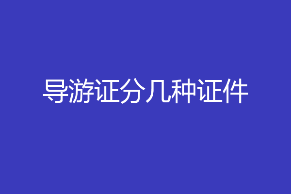 导游证分几种证件