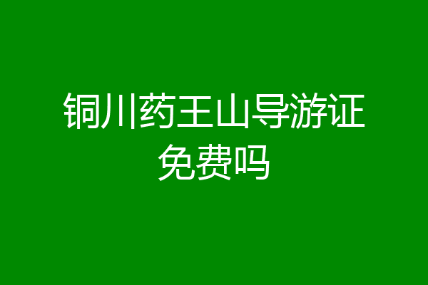 铜川药王山导游证免费吗