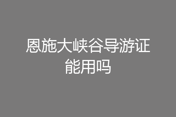恩施大峡谷导游证能用吗