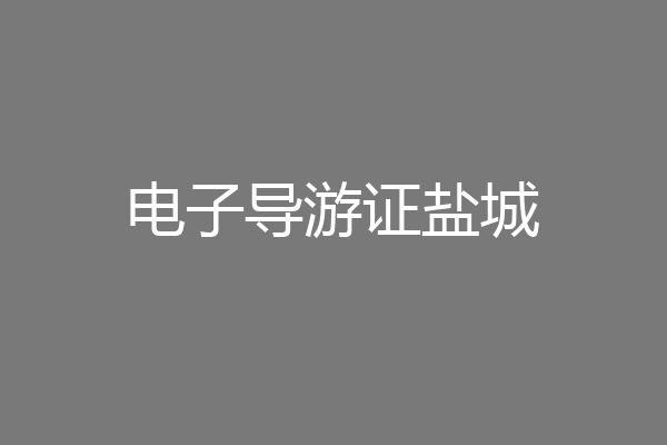 电子导游证盐城
