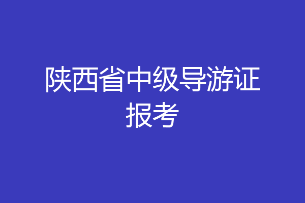 陕西省中级导游证报考