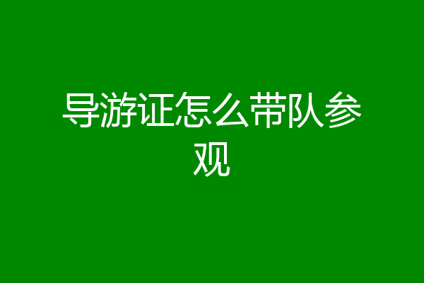 导游证怎么带队参观