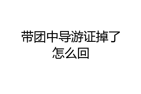 带团中导游证掉了怎么回