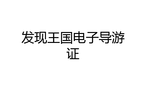 发现王国电子导游证