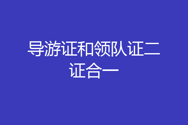 导游证和领队证二证合一