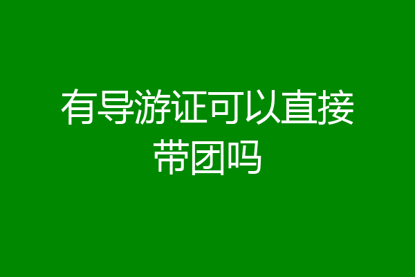 有导游证可以直接带团吗