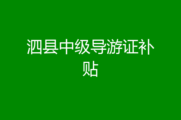 泗县中级导游证补贴