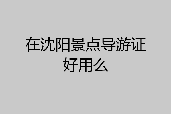 在沈阳景点导游证好用么