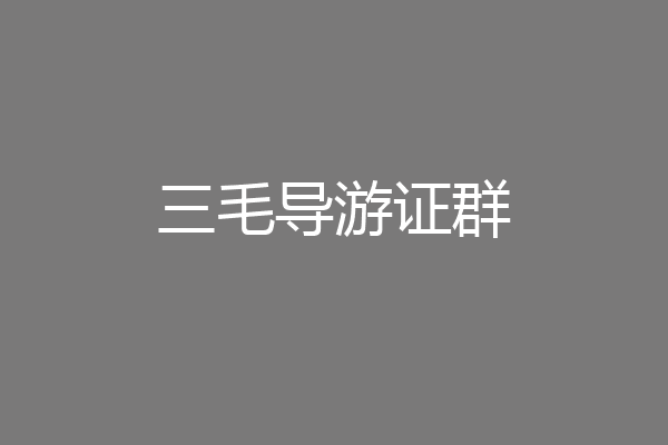 三毛导游证群