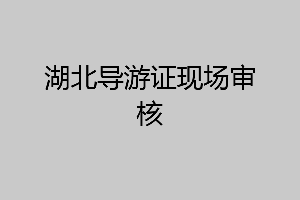 湖北导游证现场审核