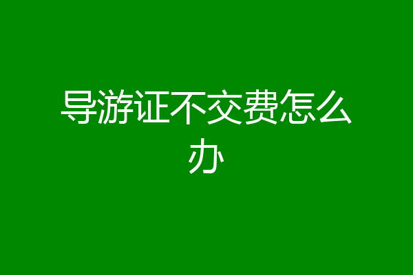 导游证不交费怎么办