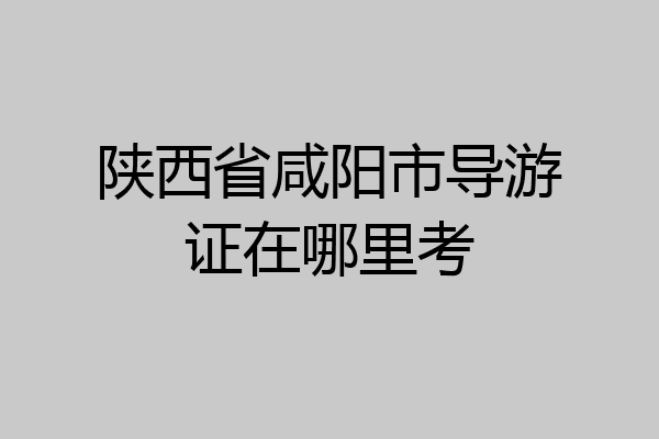 陕西省咸阳市导游证在哪里考