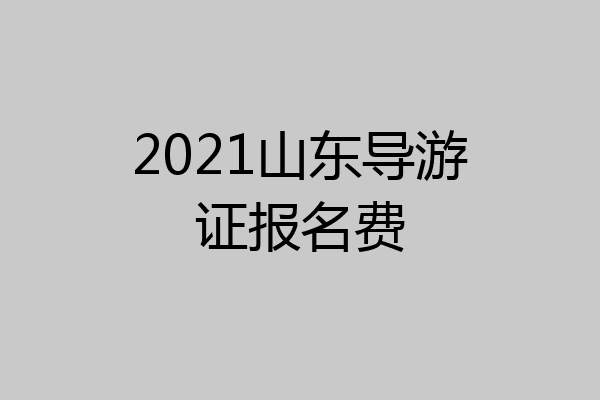 2021山东导游证报名费