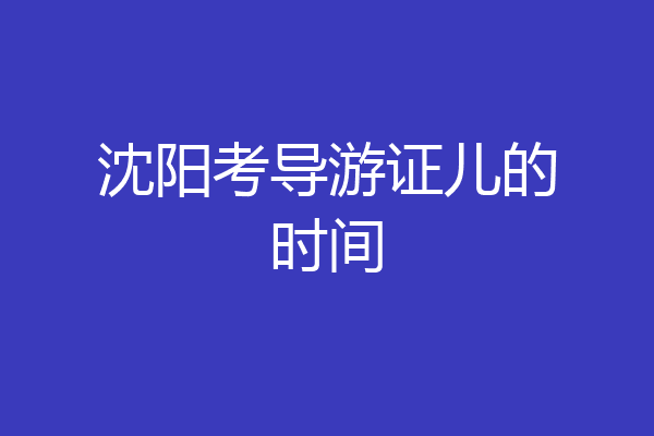 沈阳考导游证儿的时间