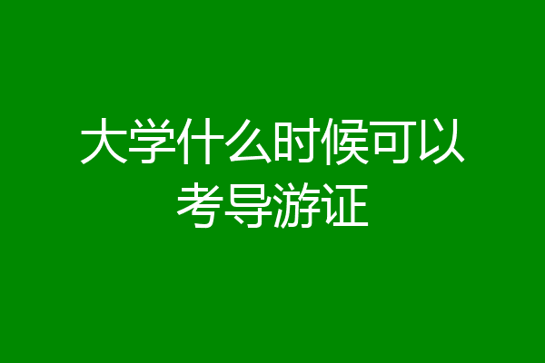 大学什么时候可以考导游证