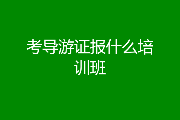 考导游证报什么培训班