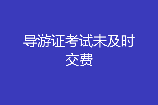 导游证考试未及时交费