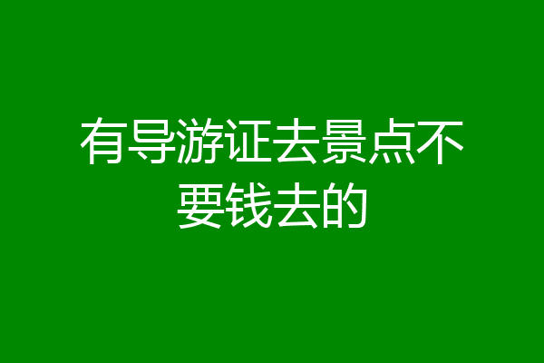 有导游证去景点不要钱去的