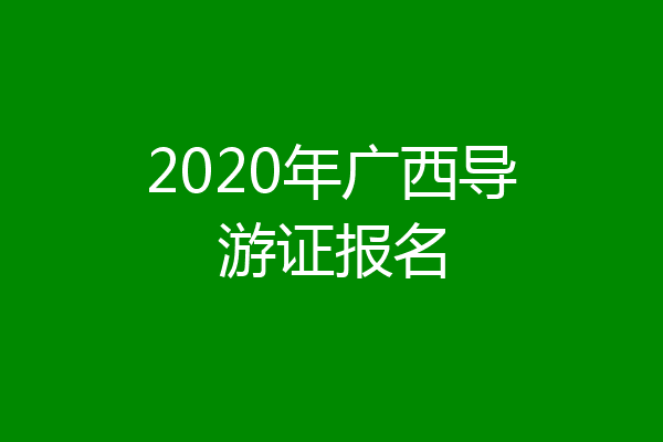 2020年广西导游证报名
