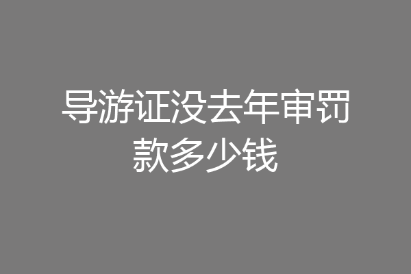 导游证没去年审罚款多少钱