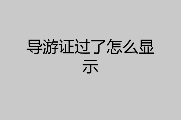 导游证过了怎么显示