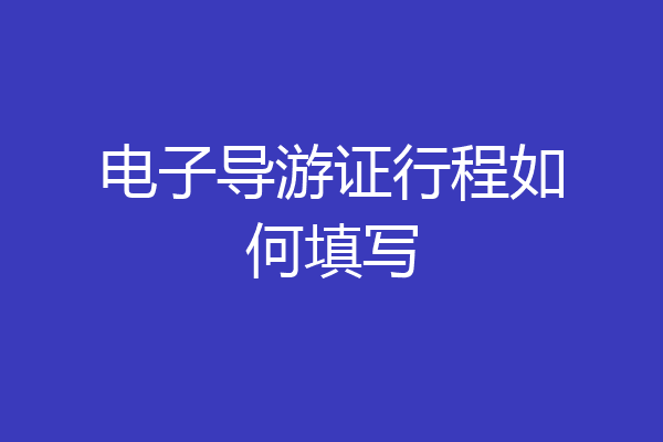 电子导游证行程如何填写
