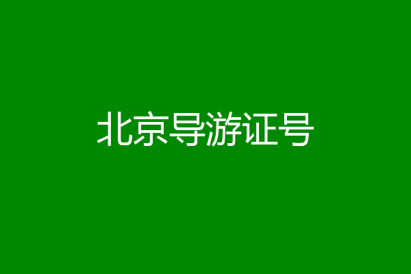 北京导游证号
