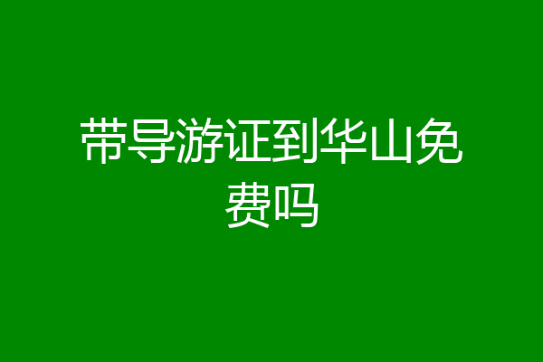 带导游证到华山免费吗