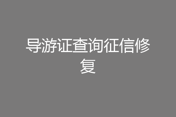 导游证查询征信修复