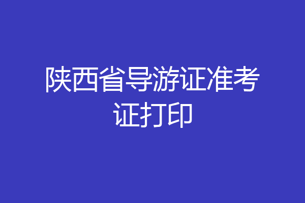 陕西省导游证准考证打印