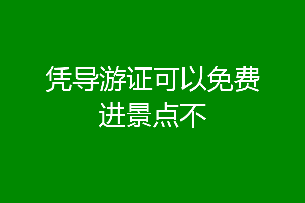 凭导游证可以免费进景点不