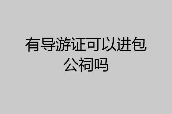 有导游证可以进包公祠吗