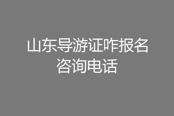 山东导游证咋报名咨询电话