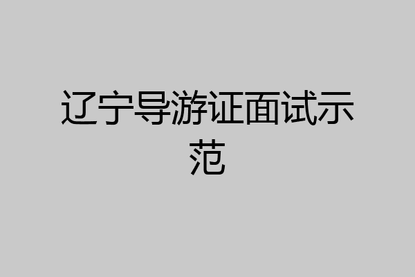 辽宁导游证面试示范